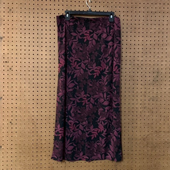 Y2K Dark Floral Maxi Skirt Kathie Lee 14 Romantic Academia Coquette Whimsygoth - Picture 3 of 5